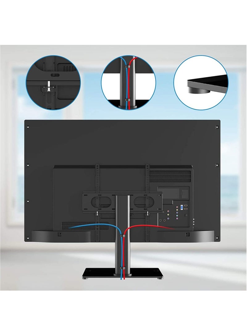 Universal TV Stand - Height Adjustable Table Top TV Stand for 37-55 inch TVs, Heavy Duty Tempered Glass Base, Holds up to 60kg - Image 2