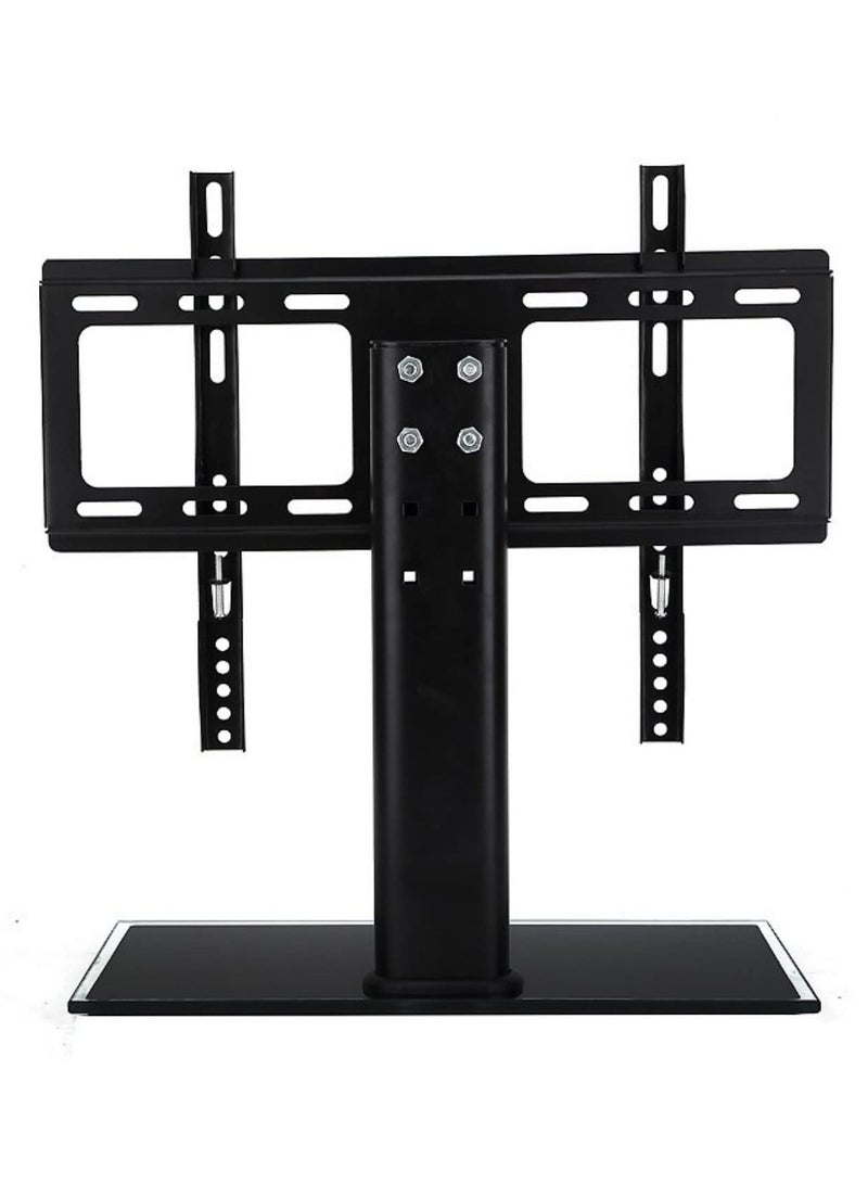 Universal TV Stand - Height Adjustable Table Top TV Stand for 37-55 inch TVs, Heavy Duty Tempered Glass Base, Holds up to 60kg - Image 1