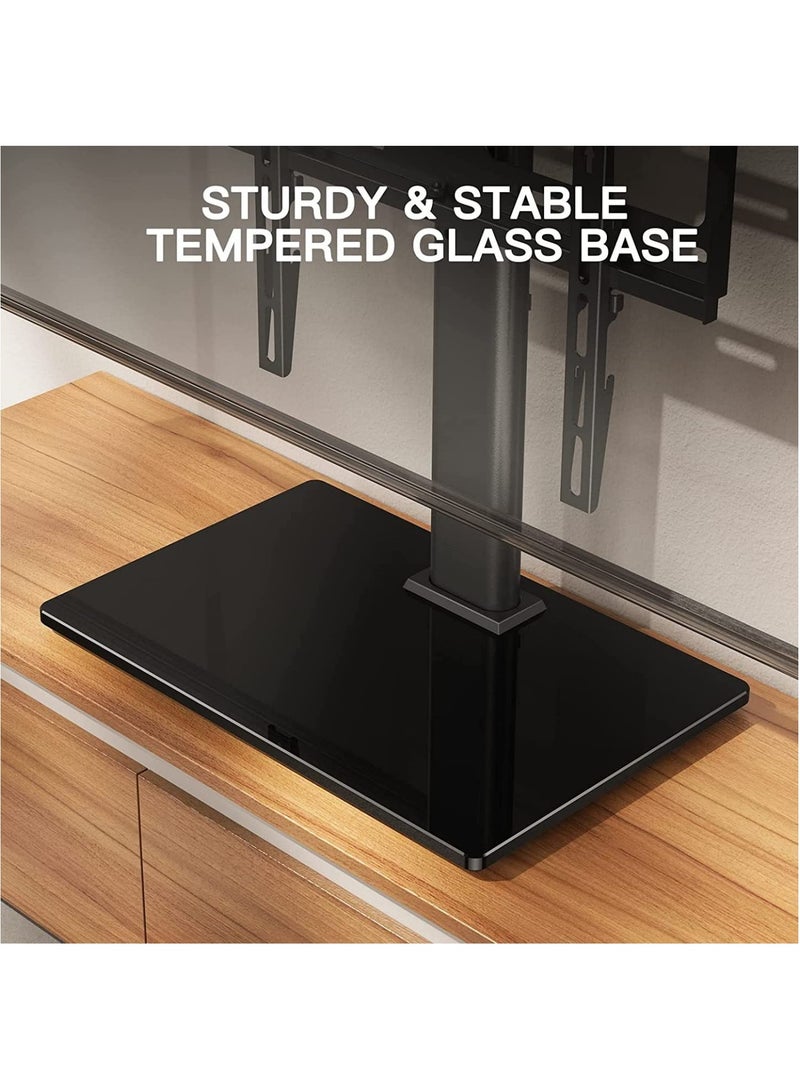 Universal TV Stand - Height Adjustable Table Top TV Stand for 37-55 inch TVs, Heavy Duty Tempered Glass Base, Holds up to 60kg - Image 4