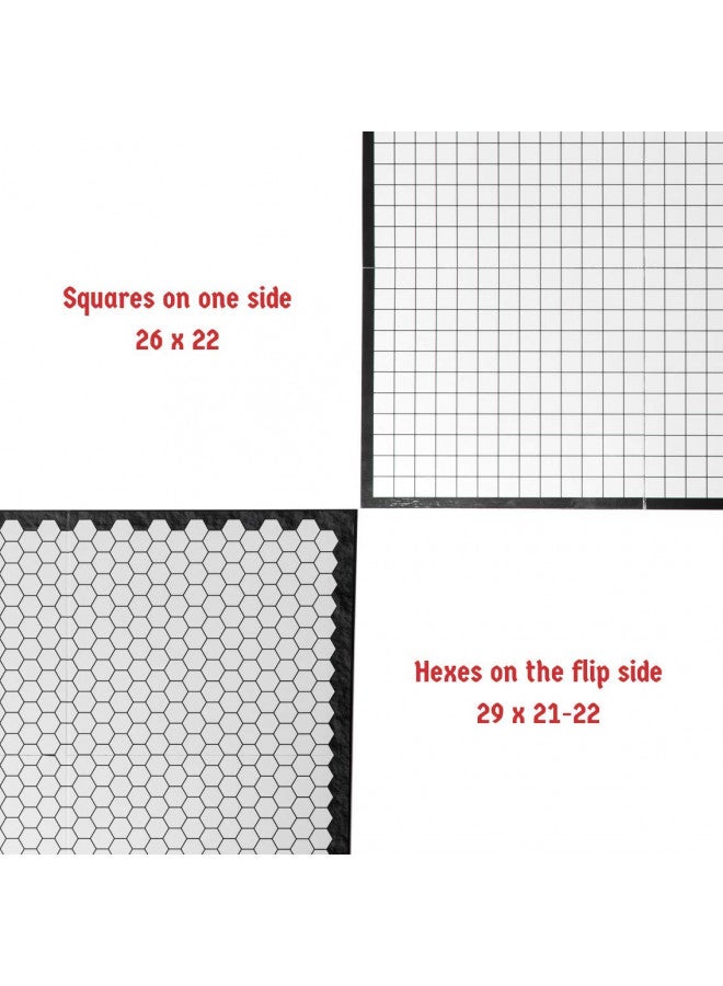 Hexers The Authentic Role-Playing Game Board by Hexers, Mat Alternative, Compatible with Dungeons and Dragons D&D DND Pathfinder RPG, 27x23 inches, 1 inch Square and Hexes Battle Grid, Foldable & Dry Erase  - Image 4