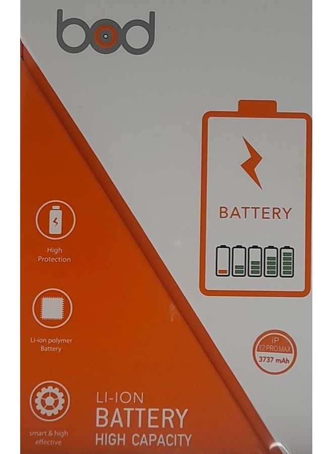 بود بطارية ليثيوم أيون أصلية عالية السعة للايفون 12 برو ماكس لون اسود - Image 2