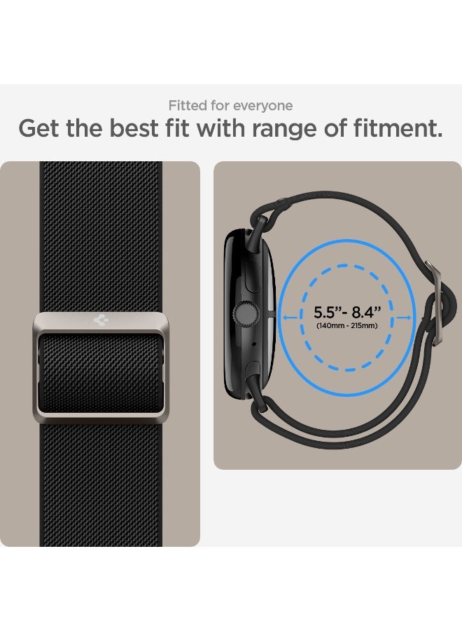 Spigen Lite Fit for Google Pixel Watch 4 / 3 (45mm) Nylon Solo Loop Band Strap - Black - Image 5
