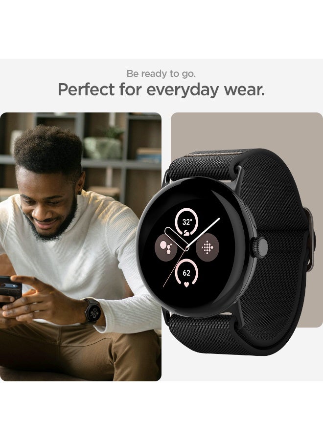 Spigen Lite Fit for Google Pixel Watch 4 / 3 (45mm) Nylon Solo Loop Band Strap - Black - Image 3