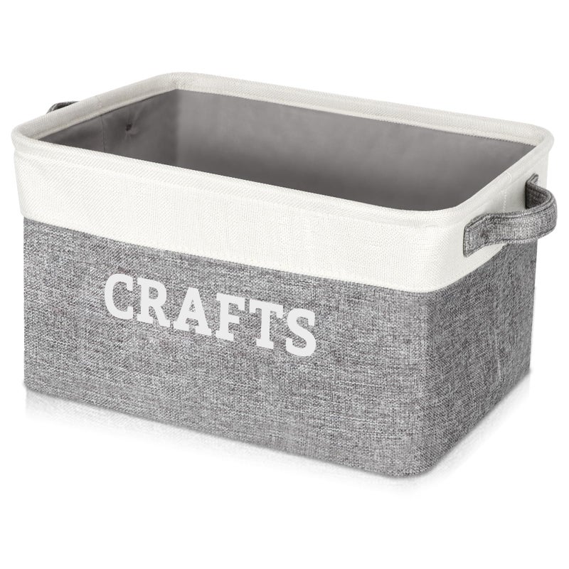 Lukeline Craft Storage Box for Organizing Decorative Craft Gifts Basket Collapsible Craft Storage Bin with Lid for Shelves Closet Books Memory Box Craft Supplies 155Lx116Wx94H - Image 2