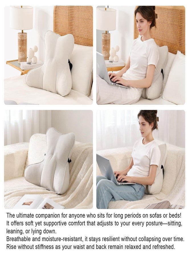 Ailuteie Lumbar Support Pillow - Multi-Functional Ergonomic Back Cushion for Office Chair, Car Seat & Sofa, Reading Pillow with Firm Multi-Zone Support to Relieve Lower Back Pain,Misty White - Image 5