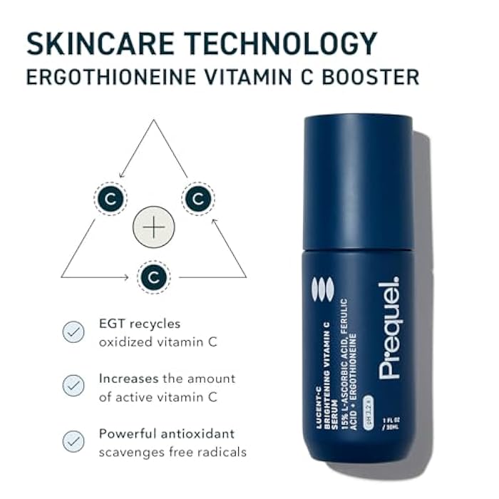 Prequel Skin Lucent-C, Vitamin C Serum for Face. Professional Facial L-Ascorbic Acid, Ferulic Acid Formula with Niacinamide. Clinical Skincare for Luminous Firm Skin. 1oz Pump - Image 4