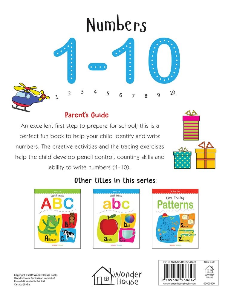 Numbers 1-10: Write and Practice Numbers 1 to 10 (Writing Fun) [Paperback] Wonder House Books Editorial - Image 2