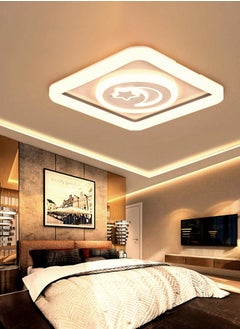 Vmax 72W White Square Star And Moon Design Ceiling Lamp Light With 4 Different Style Colour Changing Warm Natural Cool White With Night Mode For Bedroom Livingroom Hallway Kids Study Office Lounge Dining  - Image 1