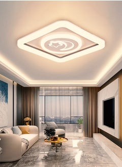 Vmax 72W White Square Star And Moon Design Ceiling Lamp Light With 4 Different Style Colour Changing Warm Natural Cool White With Night Mode For Bedroom Livingroom Hallway Kids Study Office Lounge Dining  - Image 4