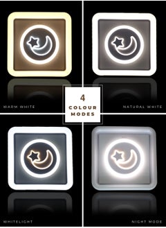 Vmax 72W White Square Star And Moon Design Ceiling Lamp Light With 4 Different Style Colour Changing Warm Natural Cool White With Night Mode For Bedroom Livingroom Hallway Kids Study Office Lounge Dining  - Image 5