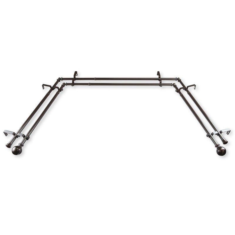 Rod Desyne Rod Desyne 1316 Jodi Bay Window Double Curtain Rod 2036 3872 Cocoa 
