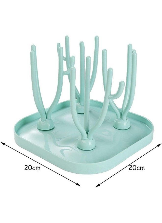 Syga Foldable Baby Bottle Drying Racks Feeding Cup Nipple Storage Shelf Stand Holder Green Drying Rack  - Image 3