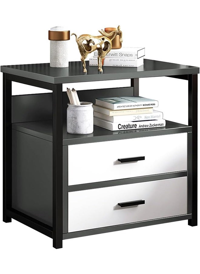 JCB CHIC Bedside Table with 2 Drawers Side Table Small Nightstand Table with Drawer for Bedroom Sofa Couch Beside End Table for Living Room Household Storage Cabinet for Home Decor  - Image 1