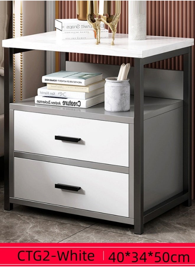 JCB CHIC Bedside Table with 2 Drawers Side Table Small Nightstand Table with Drawer for Bedroom Sofa Couch Beside End Table for Living Room Household Storage Cabinet for Home Decor  - Image 2