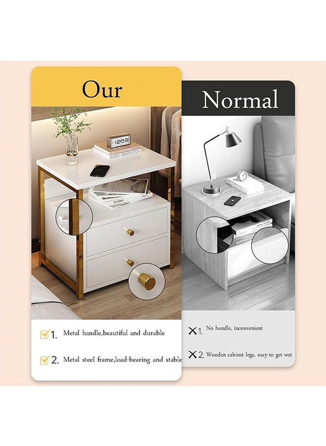 JCB CHIC Bedside Table with 2 Drawers Side Table Small Nightstand Table with Drawer for Bedroom Sofa Couch Beside End Table for Living Room Household Storage Cabinet for Home Decor  - Image 5
