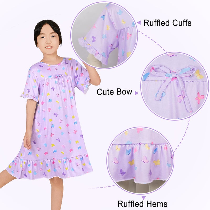 ICOSY Girls Nightgowns Toddler Girls Pajamas Princess Nightgown Clothes for Girl Casual Dress - Image 5