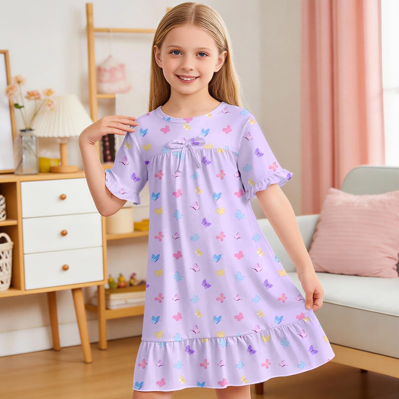 ICOSY Girls Nightgowns Toddler Girls Pajamas Princess Nightgown Clothes for Girl Casual Dress - Image 2