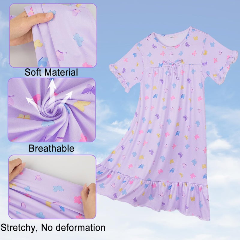 ICOSY Girls Nightgowns Toddler Girls Pajamas Princess Nightgown Clothes for Girl Casual Dress - Image 4