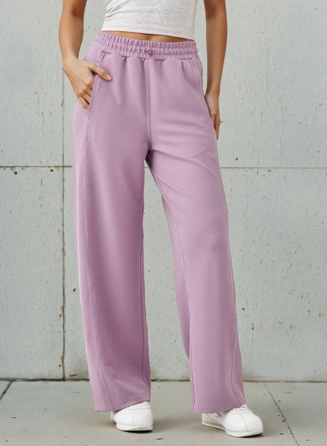 Kappa Women Relaxed Fit Flexi Waist Track Pants with Pockets - Image 1