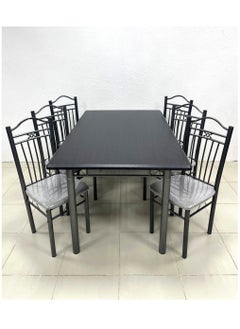 Living 7-Piece Dining Table With 6 Chairs Set 150*90 CM  - Image 2
