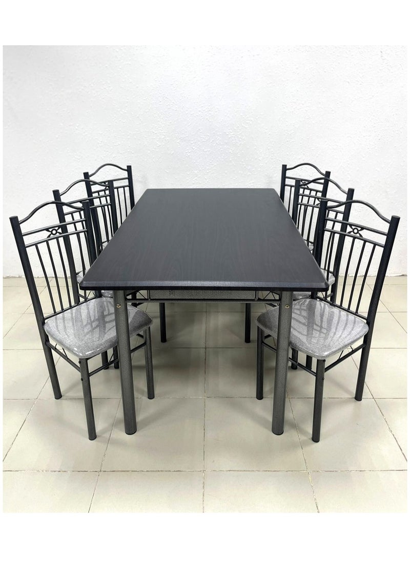 Living طقم طاولة طعام 7 قطع مع 6 كراسي مقاس 150*90 سم  - Image 2