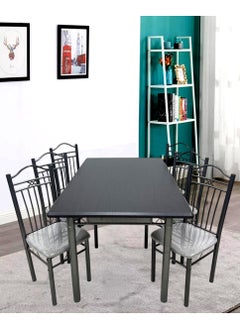 Living 7-Piece Dining Table With 6 Chairs Set 150*90 CM  - Image 3