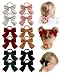 Cherssy Boutique Velvet Hair Bow Ties For Little Girls 12 Pcs Ouchless Soft Elastic Hair Bands For Toddlers Ponytail Holders Hair Accessories For Baby Kids Children School Girls - Image 2