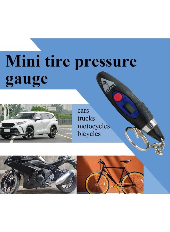 Safari Digital Tire Pressure Gauge TG-48 Mini LCD Tyre Air Pressure Meter PSI BAR for Car Bike Motorcycle Bicycle Truck Portable Keychain Auto Shut Off Accurate Compact Anti Slip Handheld Tire Tester Tool universal vehicle tire check tool daily use kit - Image 3