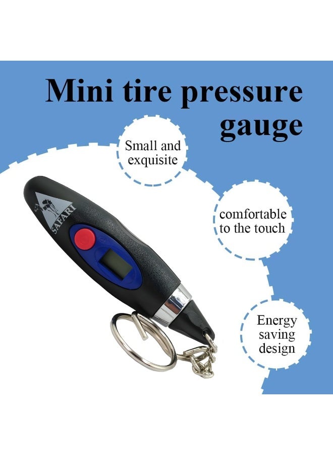 Safari Digital Tire Pressure Gauge TG-48 Mini LCD Tyre Air Pressure Meter PSI BAR for Car Bike Motorcycle Bicycle Truck Portable Keychain Auto Shut Off Accurate Compact Anti Slip Handheld Tire Tester Tool universal vehicle tire check tool daily use kit - Image 4