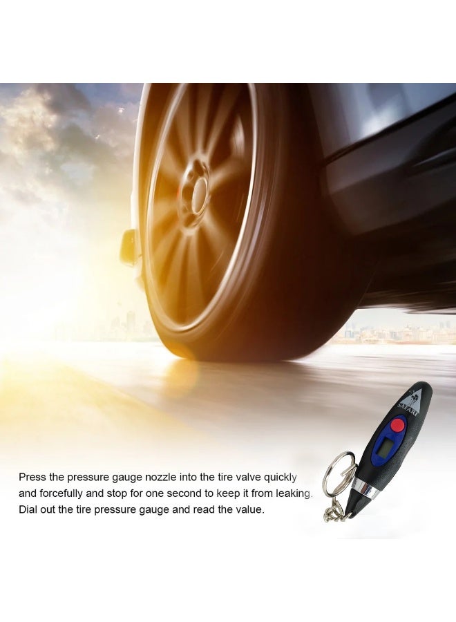 Safari Digital Tire Pressure Gauge TG-48 Mini LCD Tyre Air Pressure Meter PSI BAR for Car Bike Motorcycle Bicycle Truck Portable Keychain Auto Shut Off Accurate Compact Anti Slip Handheld Tire Tester Tool universal vehicle tire check tool daily use kit - Image 5