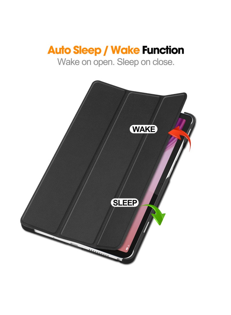 حالة اللوح لشركة لينوفو تاب واحد / لينوفو تاب K9 8.7 "(2025) ، خفيفة الوزن ثلاثية الضعف PU حالة جلدية غطاء واقي مقاوم للصدمات مع إيقاظ / نوم تلقائي - TB305FU (أسود) - Image 3