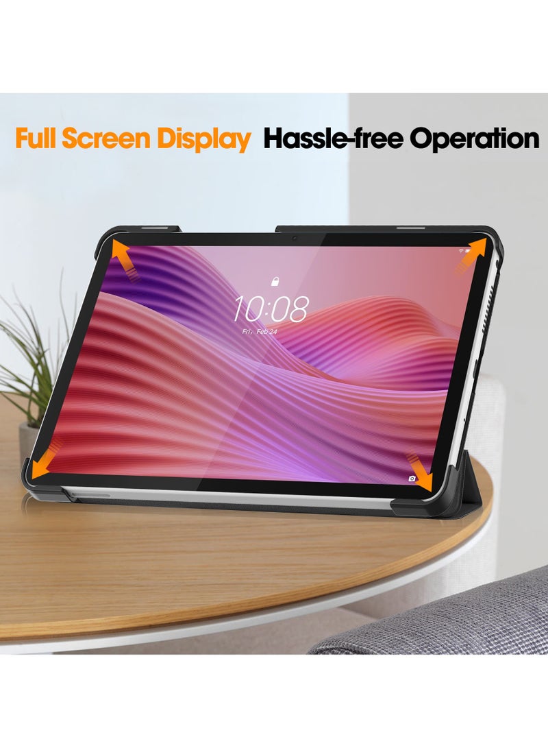 حالة اللوح لشركة لينوفو تاب واحد / لينوفو تاب K9 8.7 "(2025) ، خفيفة الوزن ثلاثية الضعف PU حالة جلدية غطاء واقي مقاوم للصدمات مع إيقاظ / نوم تلقائي - TB305FU (أسود) - Image 5