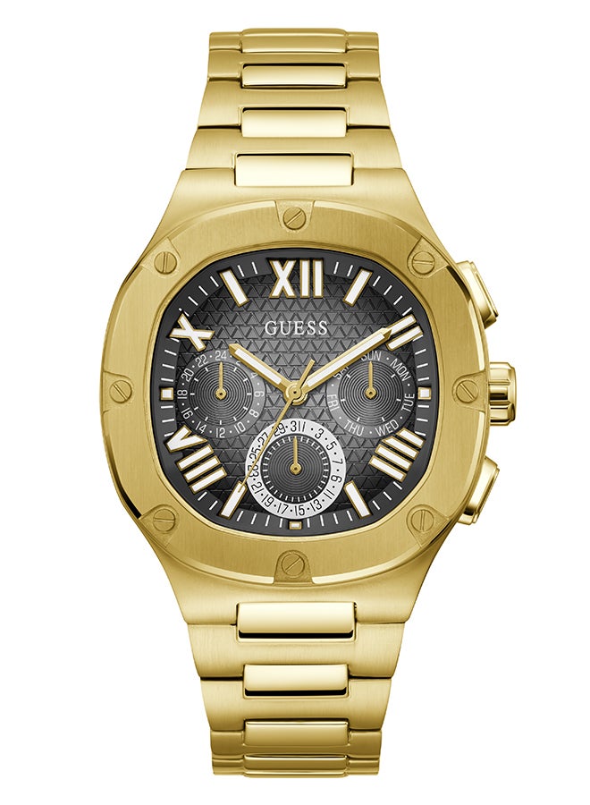 GUESS Mens Gold Tone Multi-function Watch - Image 1