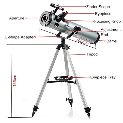 FotoCart 76AZ Reflector Astronomical Telescope (Suitable for Earth and Universe) (Silver) - Image 2