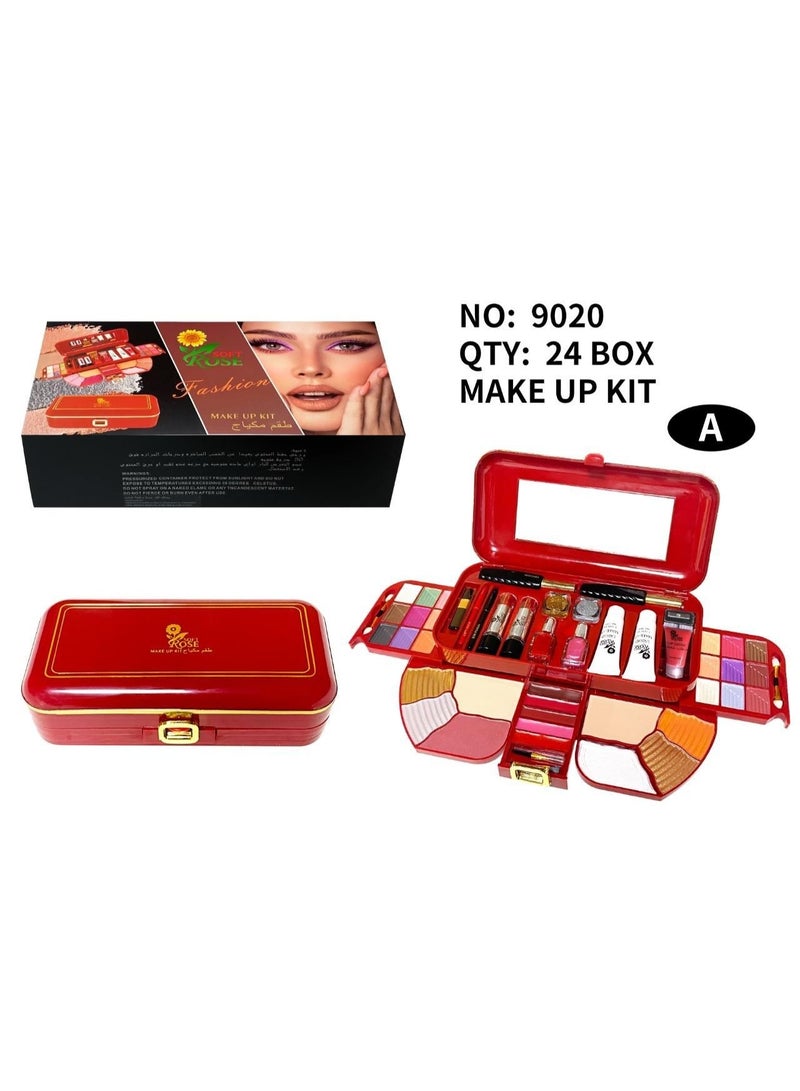 Soft multi-purpose red makeup set in one