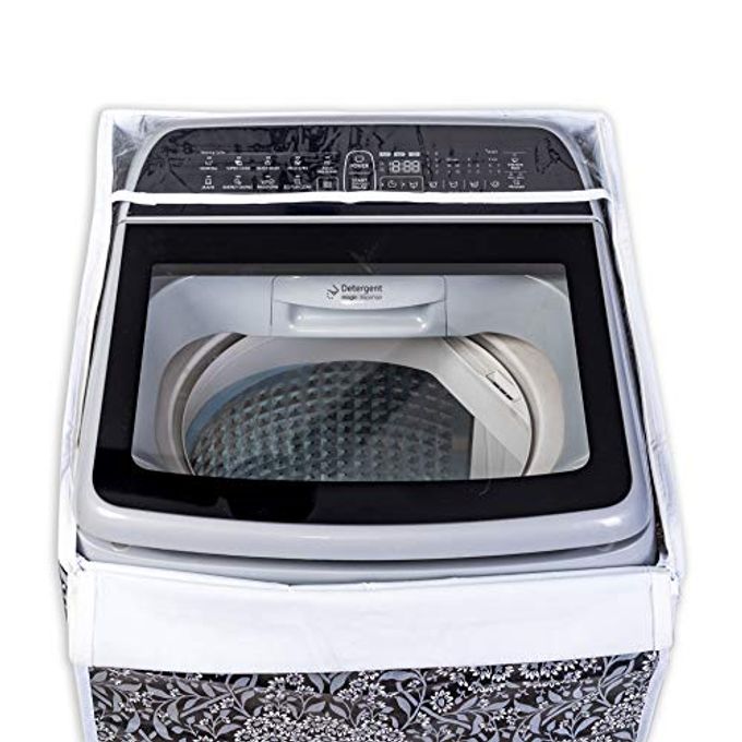 Vintage Pro Top Load Washing Machine Cover Suitable for IFB Back Panel 8 Kg, 8.5 Kg, 9 Kg, 9.5 Kg, 10 Kg, 10.5 Kg, 11 Kg, 11.5 Kg, 12 Kg (66cmsX63cmsX99cms, Black Flower) - Image 2