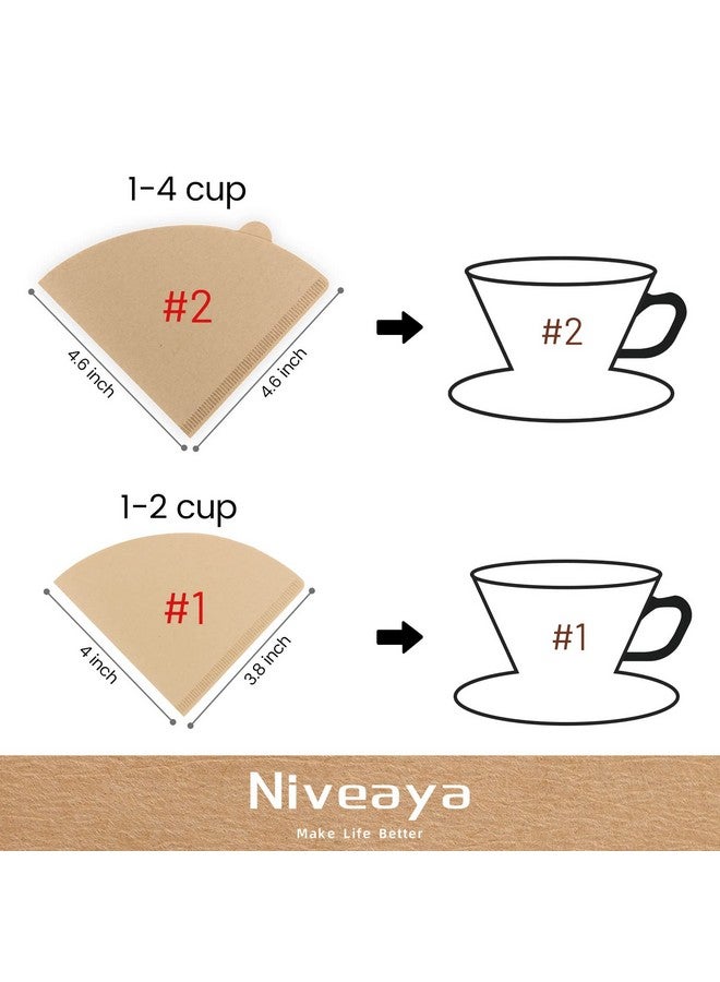Niveaya 200 Count Coffee Filters - Size 02, Natural Paper Coffee Filter, No Blowout, Disposable for Pour Over and Drip Coffee Maker (2-4 Cup) - Image 3