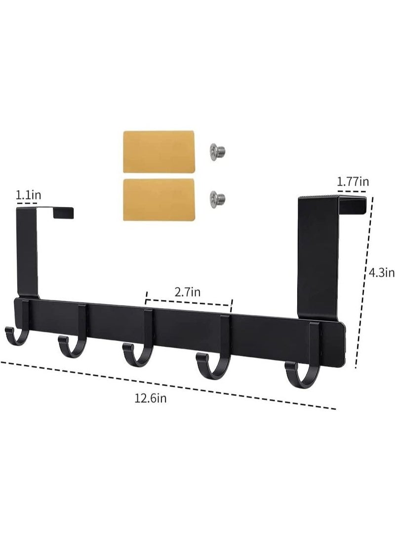 Over The Door Hook Hanger, Heavy-Duty Over Door Hanger - 5 Hooks, Space Saving Over Door Organizer Rack for Hanging Coat, Towel, Bag, Robe 1 - Image 5
