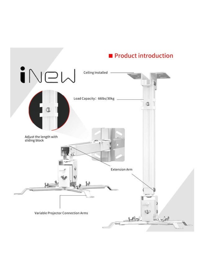 NIBEMINENT Ceiling Projection Mount Bracket White  - Image 4