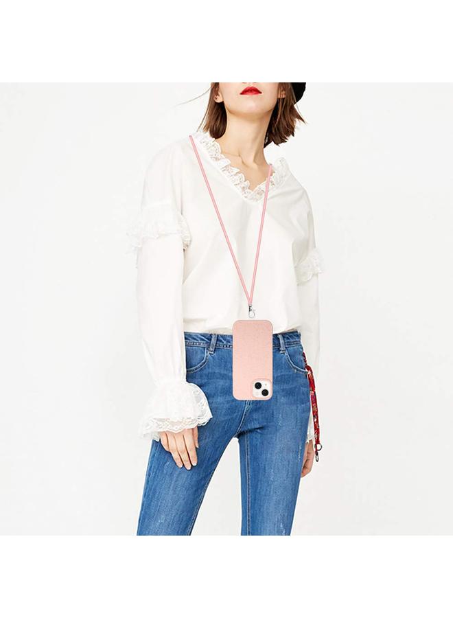 اس-توب جراب لهاتف iPhone 15 Plus مصنوع من مادة القش المغناطيسية Wheat MagSafe + جراب هاتف TPU مع حبل - Image 5