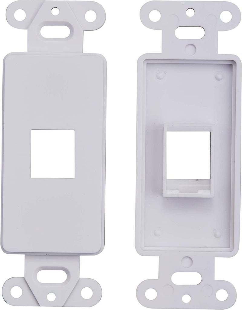 SATMAXIMUM 10 Pack Keystone Wall Plate 1 Port, White Decorator Insert Cover for Ethernet, HDMI, Coax, Cat6 Cat5, RJ45, Home & Office Installations - Image 4