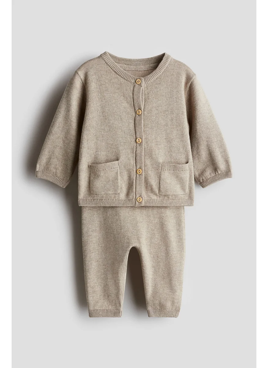 H&M 2-Piece Fine-Knit Cotton Set