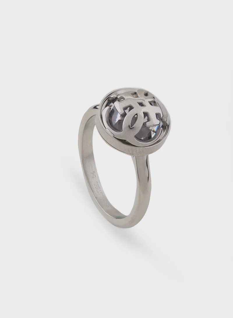 GUESS Crystal Detail Single Circle Ring