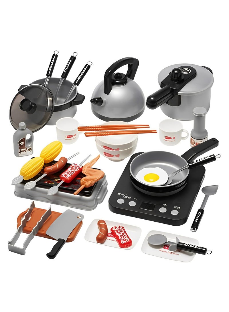 36Pcs Play Food Sets for Kids Kitchen, Safe Kitchen Playset, Utensils Cookware Toys, Playful Learning Kitchen, Educational Pretend Play - Image 1
