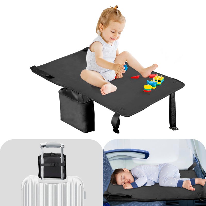 Trekbabe Toddler Airplane Bed, Airplane Seat Extender for Kids, Baby Travel Essentials, Black - Image 1