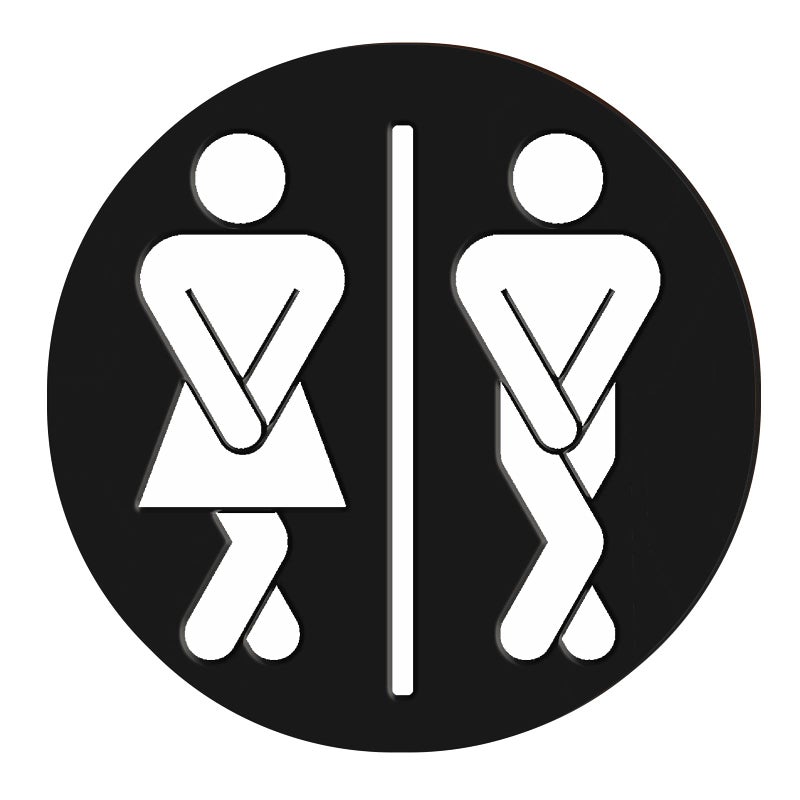 Jetec Restroom Sign Half Bathroom Decor Funny Bathroom Signs Bathroom Shelf Decor for Rustic Farmhouse Women Gender Home 79 x 79 InchBlack