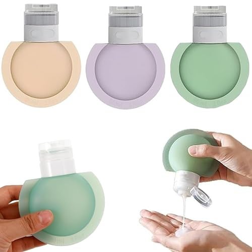 BELLOX ENTERPRISE Silicone Lotion Bottle | 60ml Reusable Portable Travel Bottles for Toiletries | Squeeze Container Dispenser Silicone Bottle For Shampoo, Lotion, Soap, Liquids (3 Pack, Multicolor) - Image 1