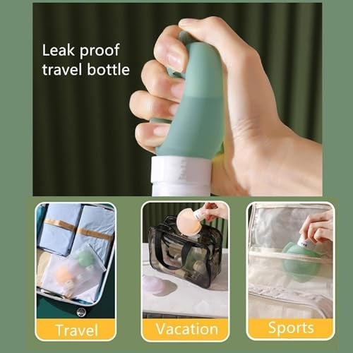 BELLOX ENTERPRISE Silicone Lotion Bottle | 60ml Reusable Portable Travel Bottles for Toiletries | Squeeze Container Dispenser Silicone Bottle For Shampoo, Lotion, Soap, Liquids (3 Pack, Multicolor) - Image 4