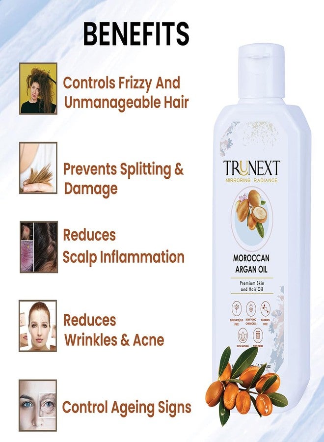 TRUNEXT Moroccan Argan Oil For Hair Pure Cold Pressed And 100% Organic Argon Oil To Revive, Dry, Damaged, Repair, Nourish, And Protect Your Hair Lock 400 ML - Image 3