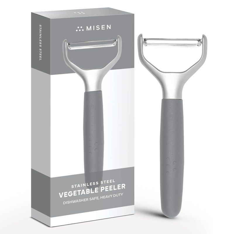 Misen Stainless Steel Vegetable Peeler - Dishwasher Safe Y Peeler - Easy to Use with Potatoes, Cabbage, Carrots, and More - Progessional Grade Kitchen Tool - Gray - Image 1